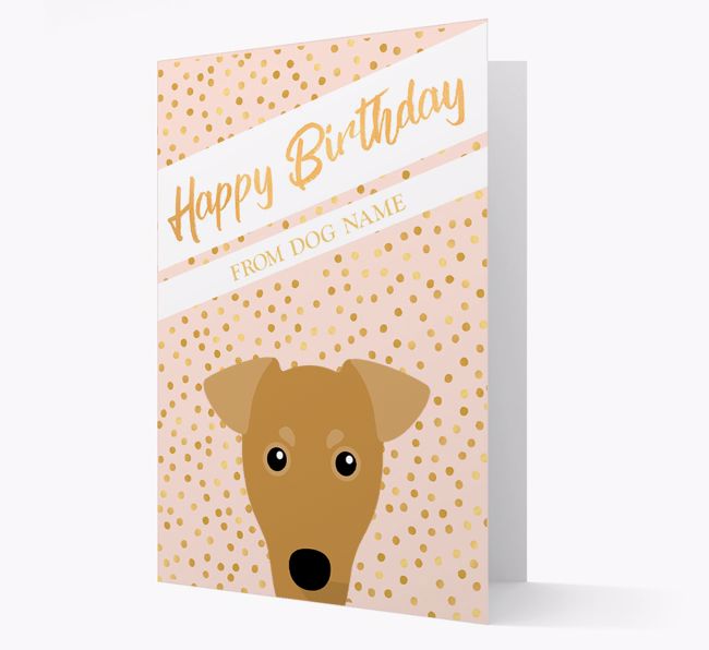 Personalized 'Happy Birthday' Gold Detail {breedFullName} Card